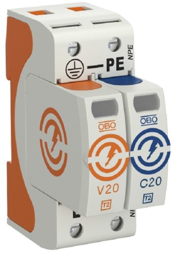 Ограничитель импульсных напряжений УЗИП OBO SurgeController 2п L-N-PE классII 20кА картинка